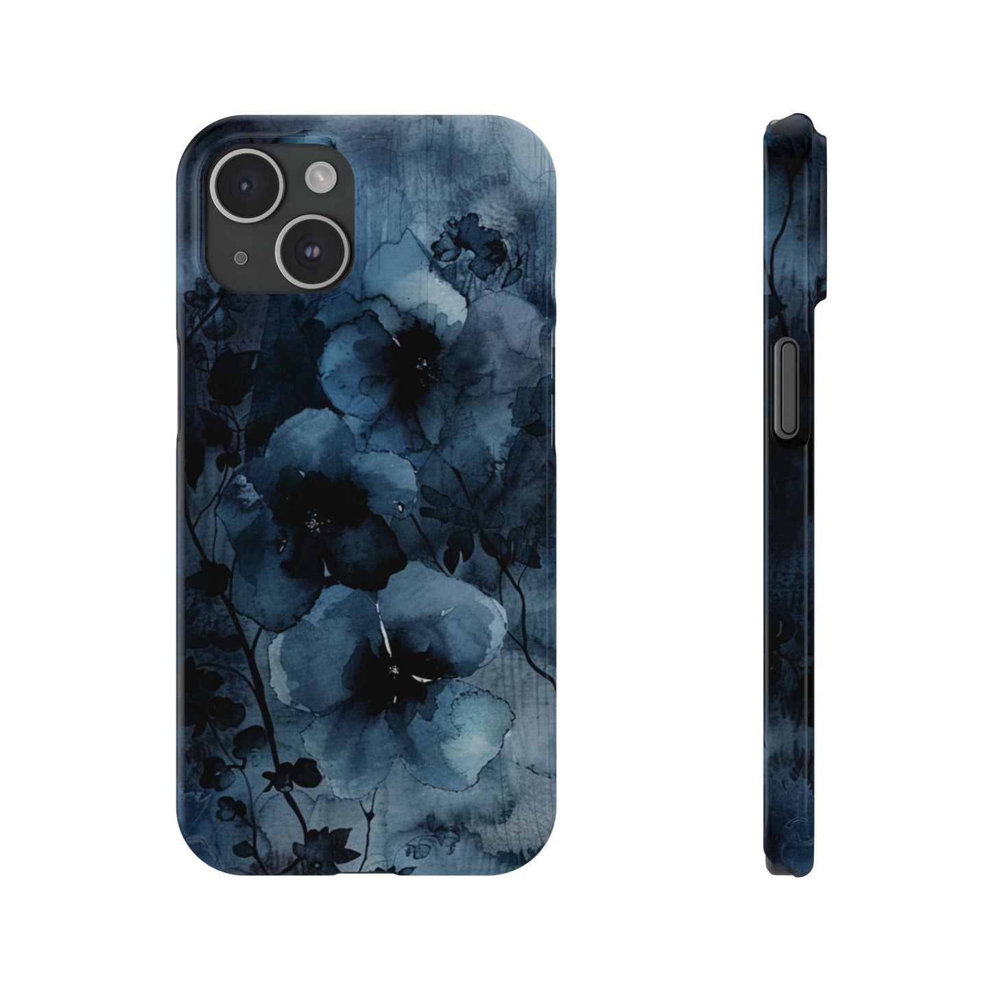 Elegant Floral Slim Phone Cases | Trendy Phone Cover, Blue Flower Design, Gift for Her, Stylish Mobile Case, Floral Accessories