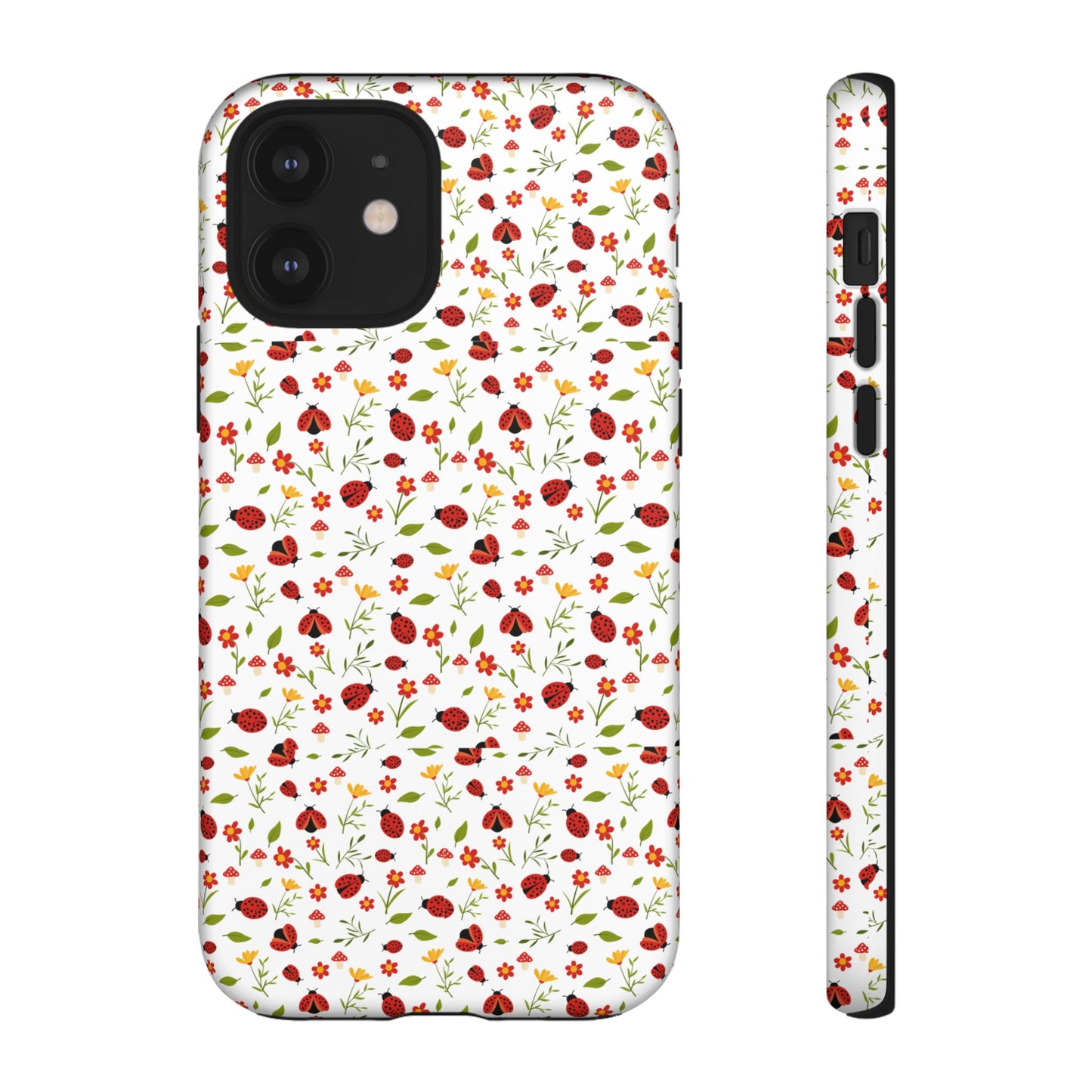 Ladybug Tough Phone Case - Cute Insect Aesthetic, Nature-Inspired Pattern Art, Compatible with iPhone, Galaxy, and Google Phones