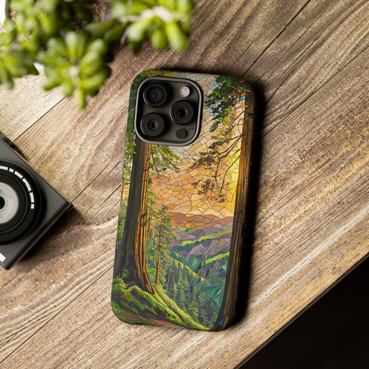 Redwood National Park Northern California Phone Case, Mosaic Phone Case, Mountain Nature Art, National Park Gift, Scenic Forest Phone Cover
