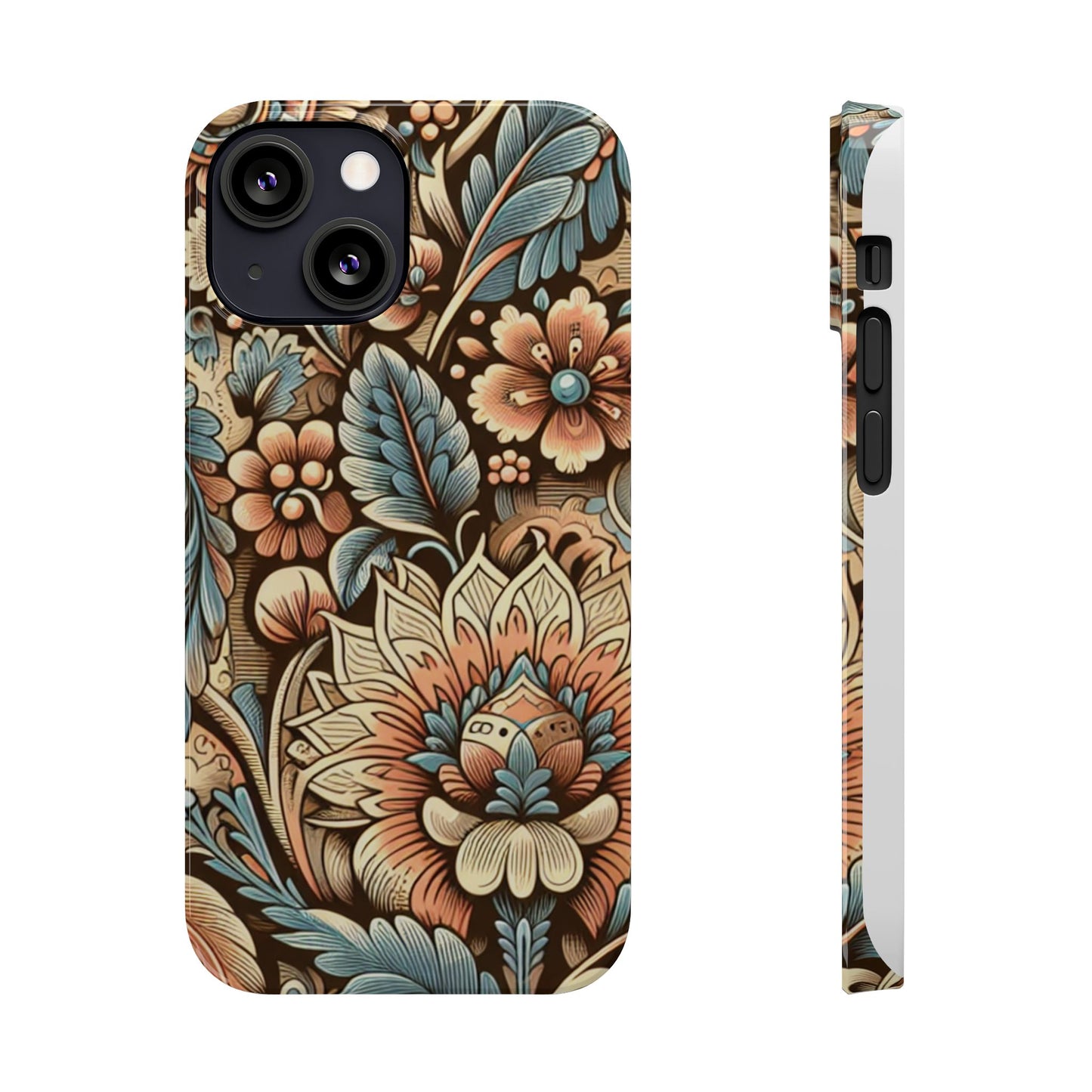 Floral Slim Phone Case, Boho Chic Phone Cover, Stylish Gift for Her, Spring and Summer Accessory, Trendy Phone Protector