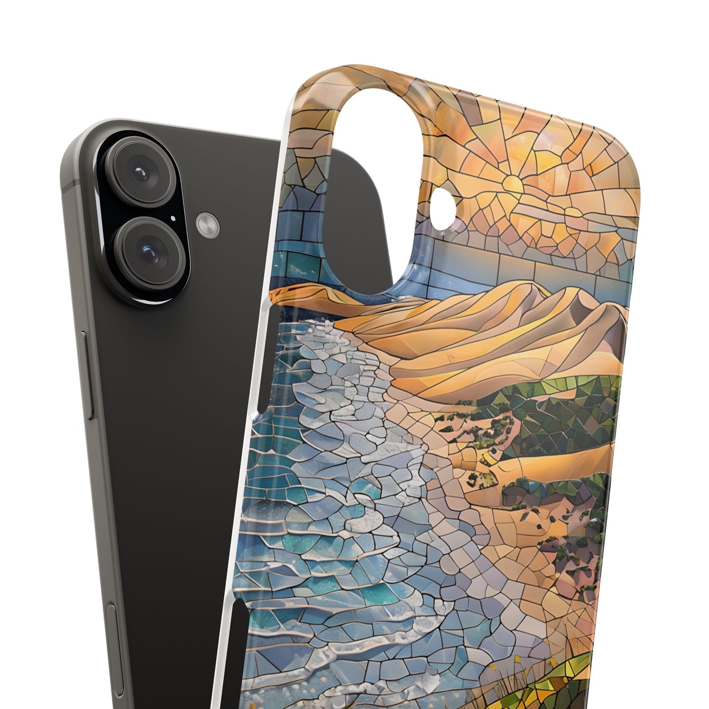 Indiana Dunes National Park Michigan Slim Phone Case, Mosaic Phone Case, East U.S. Nature Art, Coastal Chic, Ocean Lovers, Nature Inspired