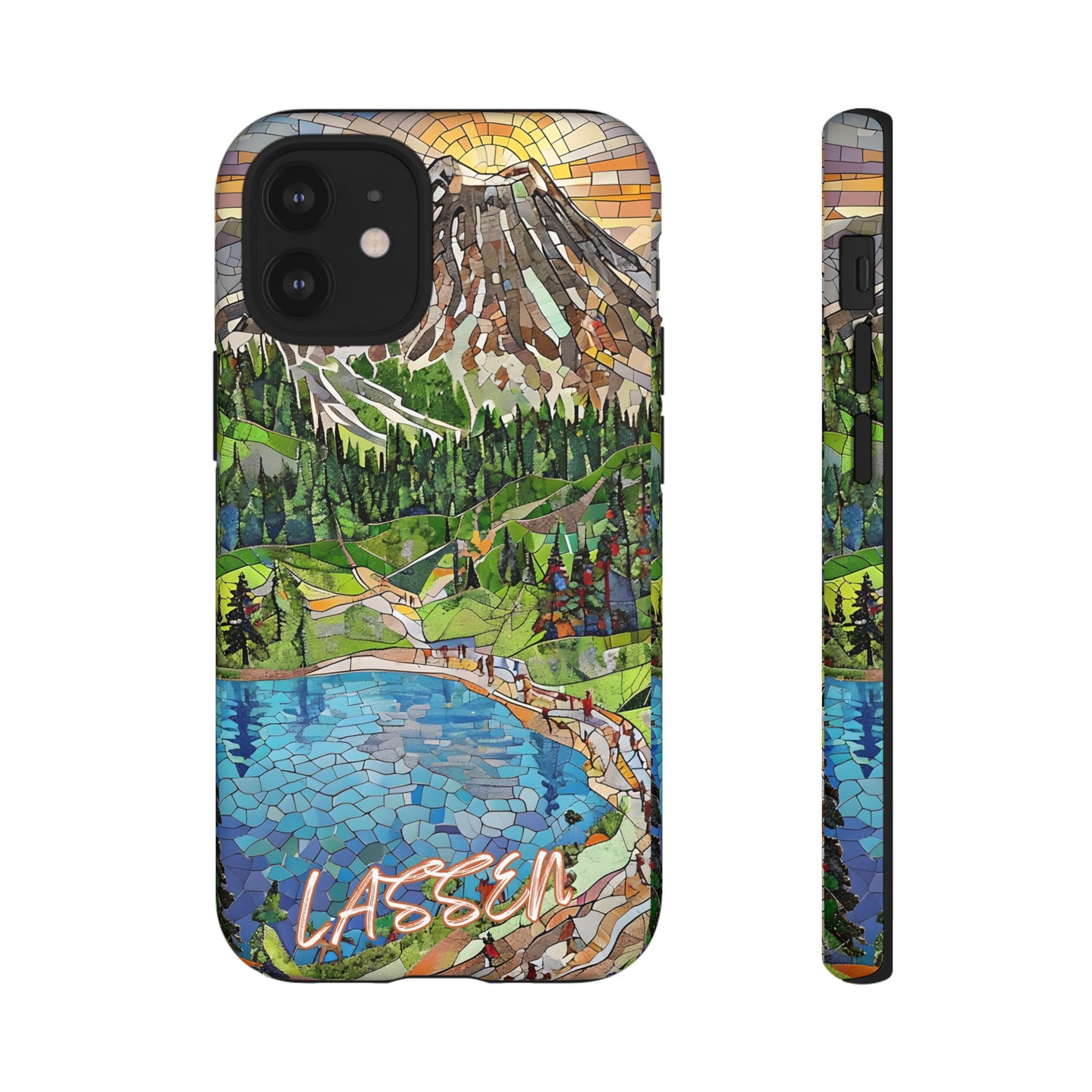 Lassen Volcanic National Park California Phone Case, Mosaic Phone Case, Mountain Nature Art, National Park Gift, Scenic Forest Phone Cover