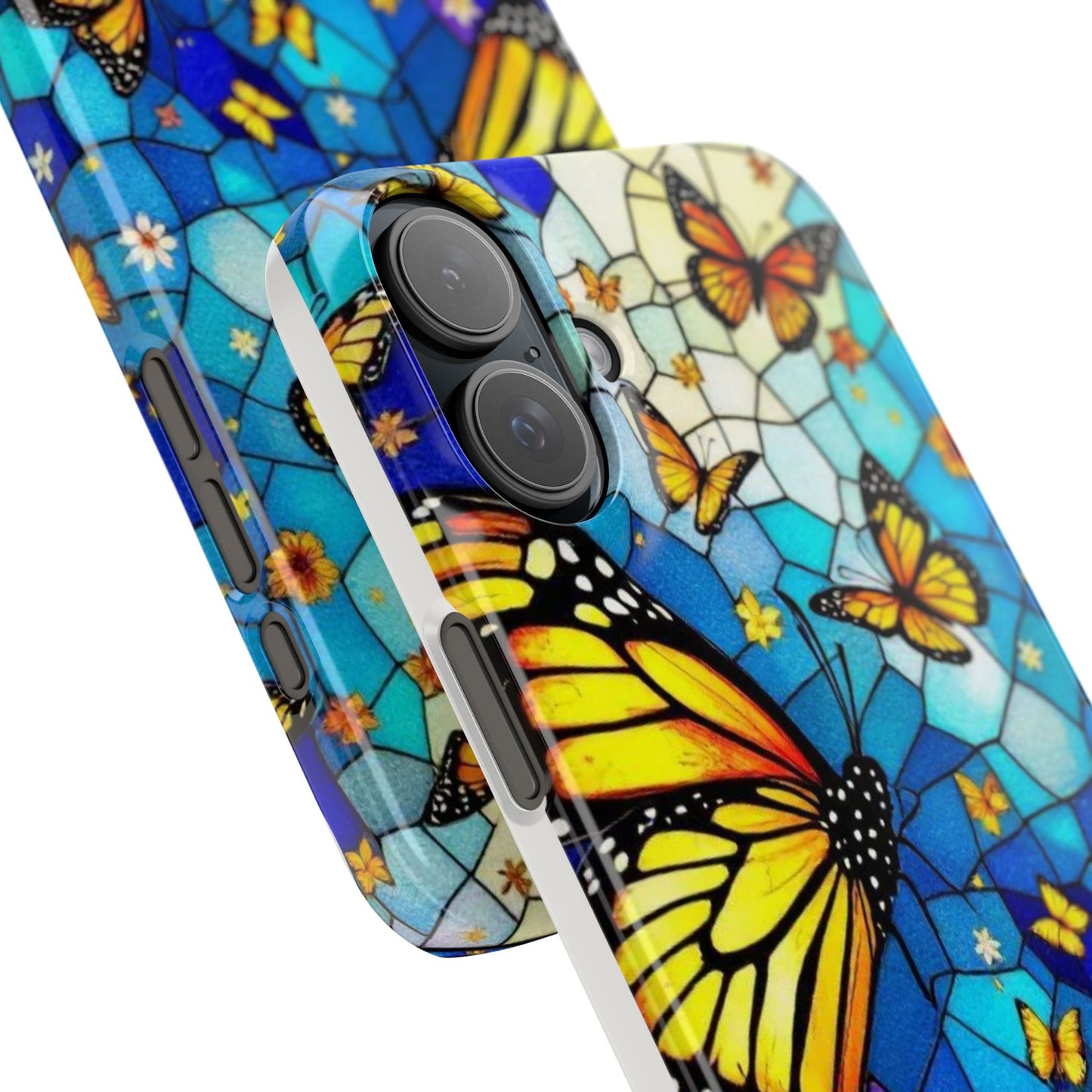 Butterfly Garden Slim Phone Case - Colorful Floral Design, Gift for Nature Lovers, Birthday Surprise, Eco-Friendly, Summer Vibes