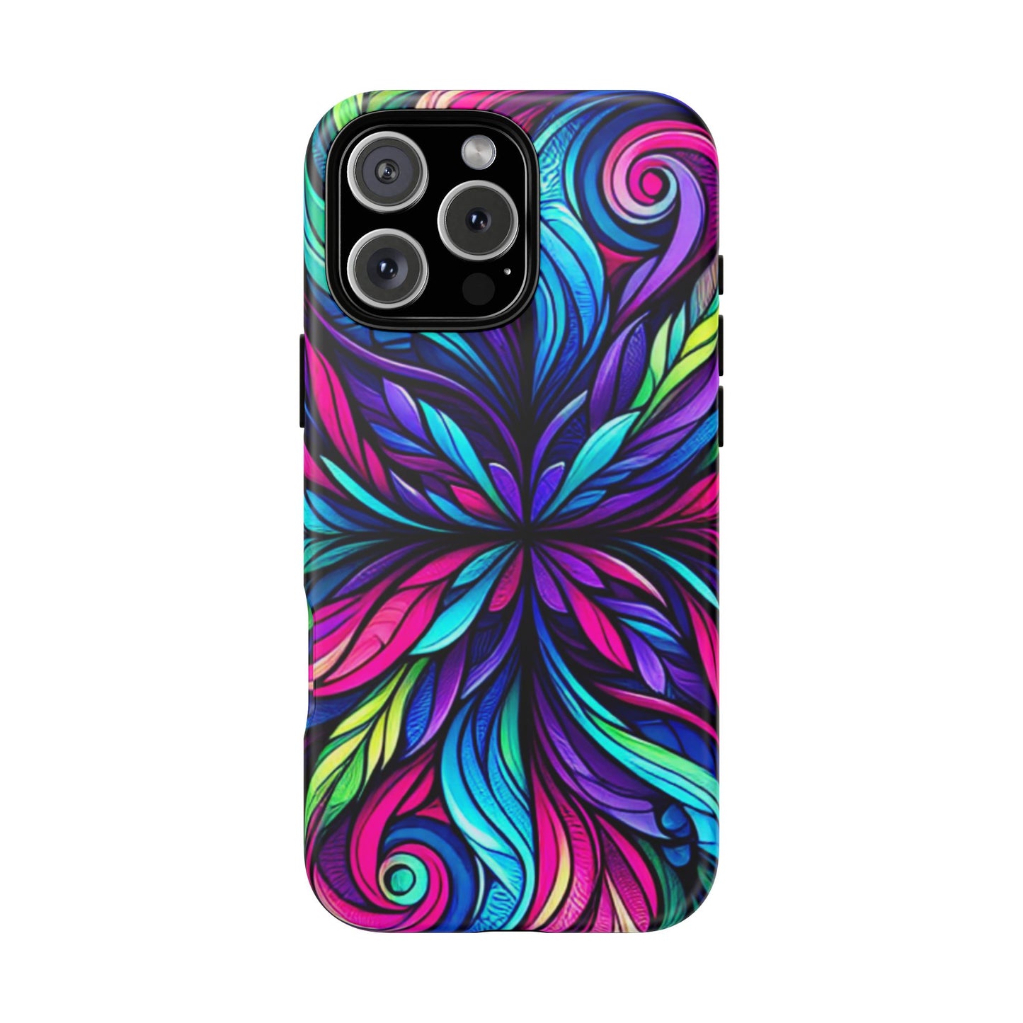 Colorful Kaleidoscope Stained Glass Phone Case - Tough Protective Gift for Her, fits iPhone 16 plus pro max 15 14 13 12 11 X Samsung, Pixel