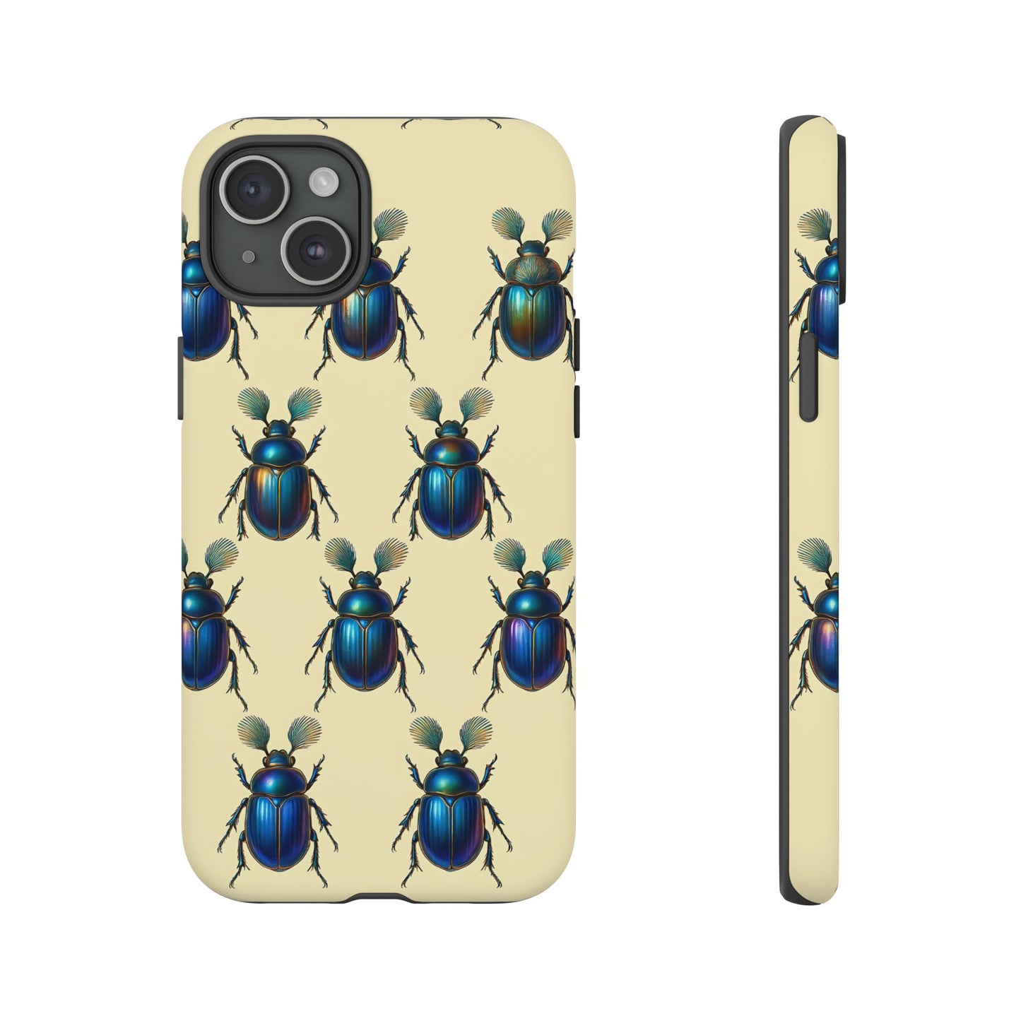 Beetle Tough Phone Case - Nature-Inspired Insect Art, Vintage Bug Pattern Design, Compatible with iPhone, Galaxy, and Google Phones