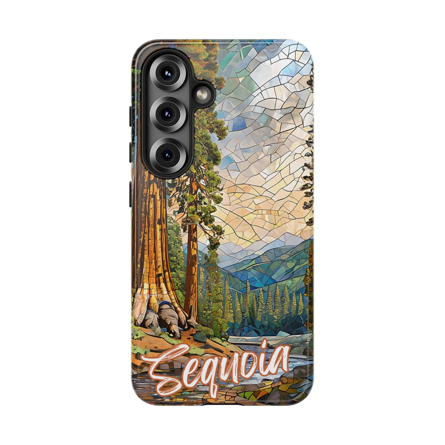 Sequoia National Park Northern California Phone Case, Mosaic Phone Case, Mountain Nature Art, National Park Gift, Scenic Forest Phone Cover