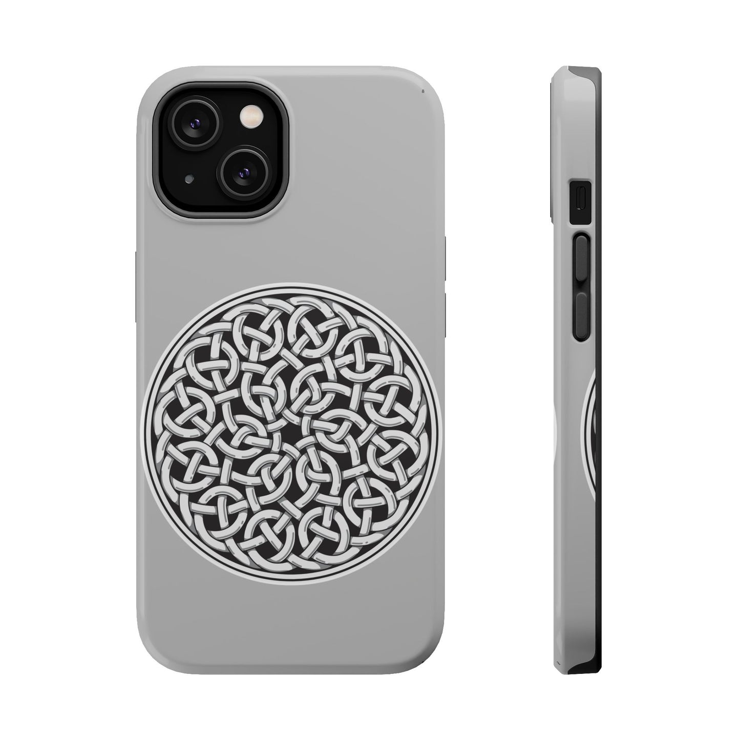 Celtic Knot Magnetic Phone Case, Silver Medallion Design, St. Patrick Phone Cover Compatible with iPhone 17, 16, 15, 14, 13