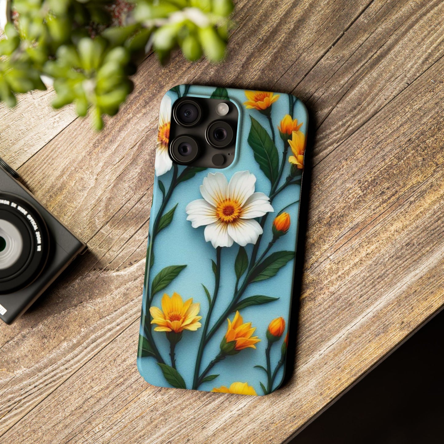 Floral Slim Phone Case, Smartphone Accessories, Gift for Her, Nature Lover Gift, Spring Decor, Cute Phone Cover