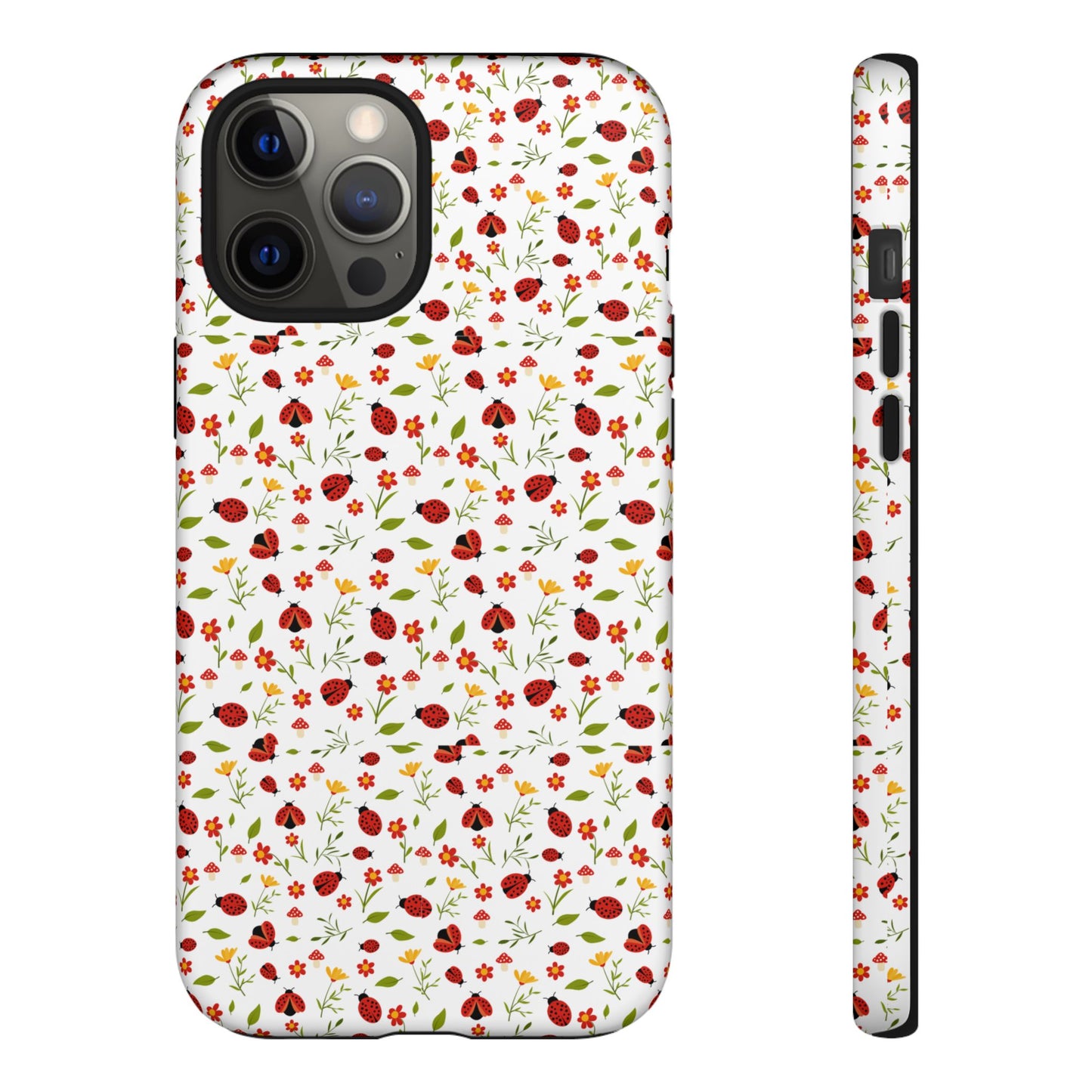 Ladybug Tough Phone Case - Cute Insect Aesthetic, Nature-Inspired Pattern Art, Compatible with iPhone, Galaxy, and Google Phones