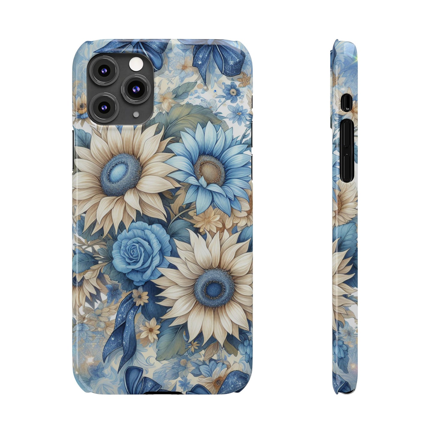 Floral Slim Phone Cases - Vibrant Sunflower Design, Flower Phone Cover, Aesthetic Gift, Spring Accessory, Nature Lover's Essential