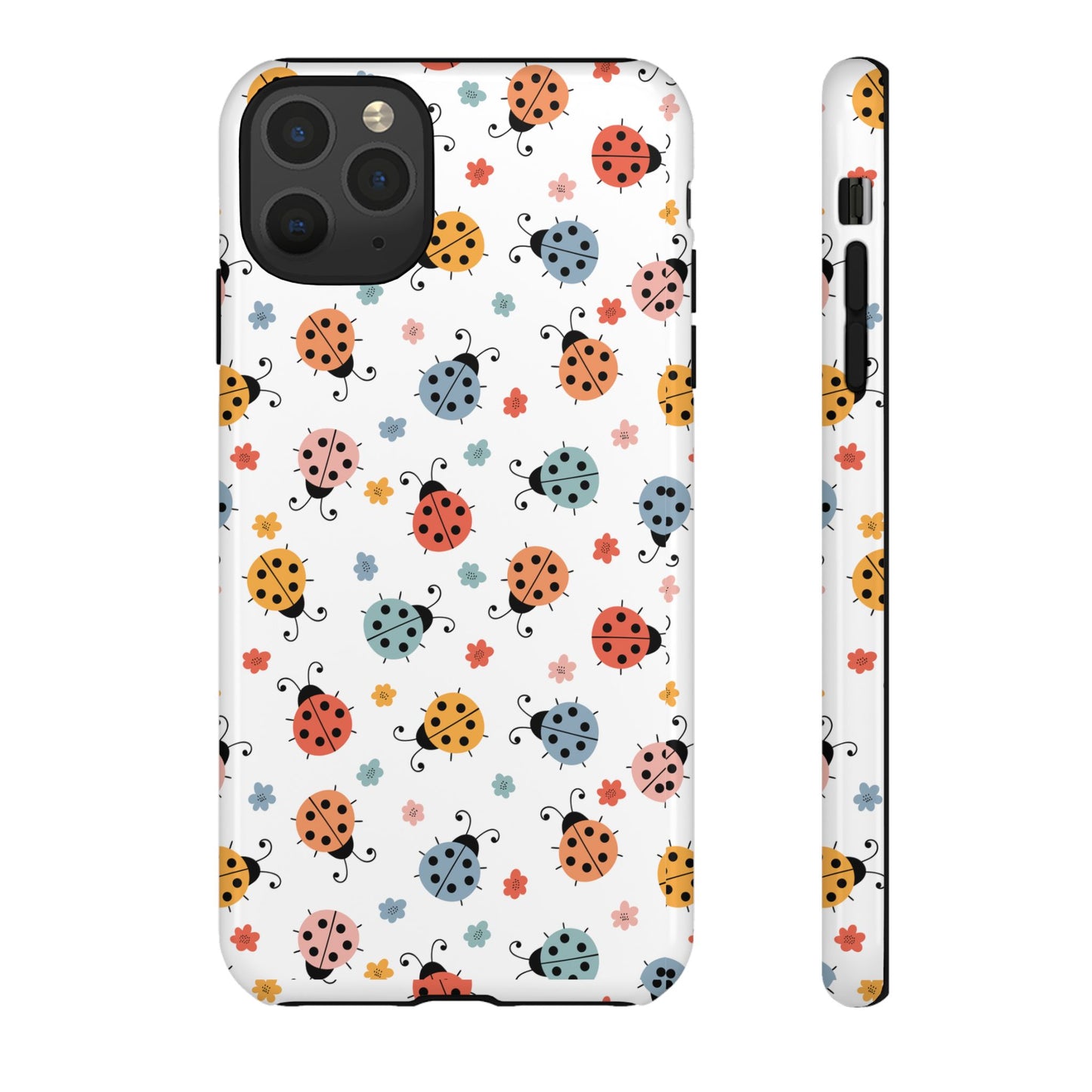 Ladybug Tough Phone Case - Cute Insect Aesthetic, Nature-Inspired Pattern Art, Compatible with iPhone, Galaxy, and Google Phones