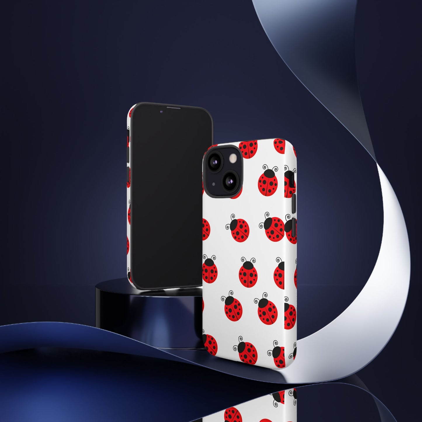 Ladybug Tough Phone Case - Cute Insect Aesthetic, Nature-Inspired Pattern Art, Compatible with iPhone, Galaxy, and Google Phones