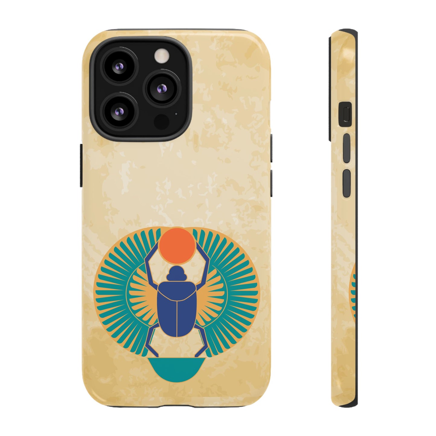 Ancient Egyptian Scarab Beetle Tough Phone Case - Symbol of Rebirth Design, Mythological Art, Compatible with iPhone, Galaxy, and Google