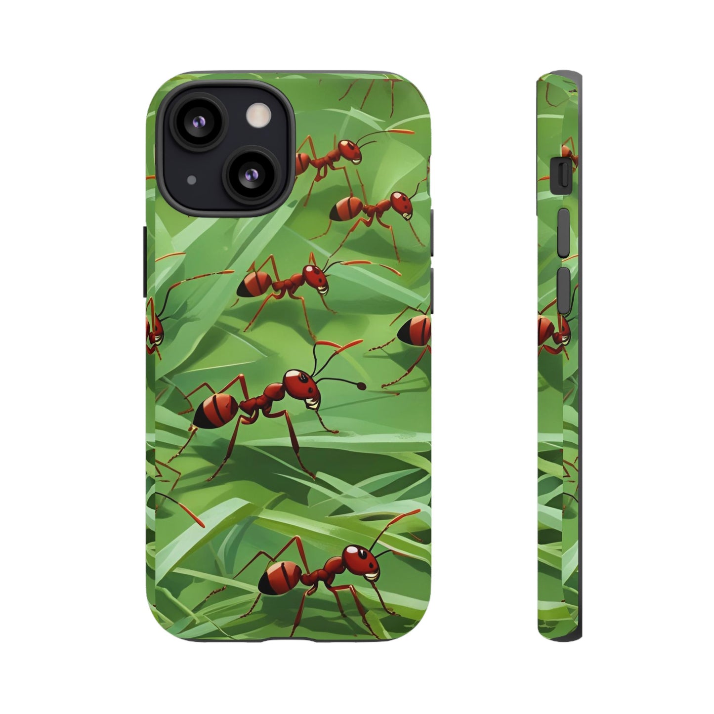 Marching Ant Pattern Tough Phone Case - Realistic Insect Art, Minimalist Nature Aesthetic, Compatible with iPhone, Galaxy, and Google Phones