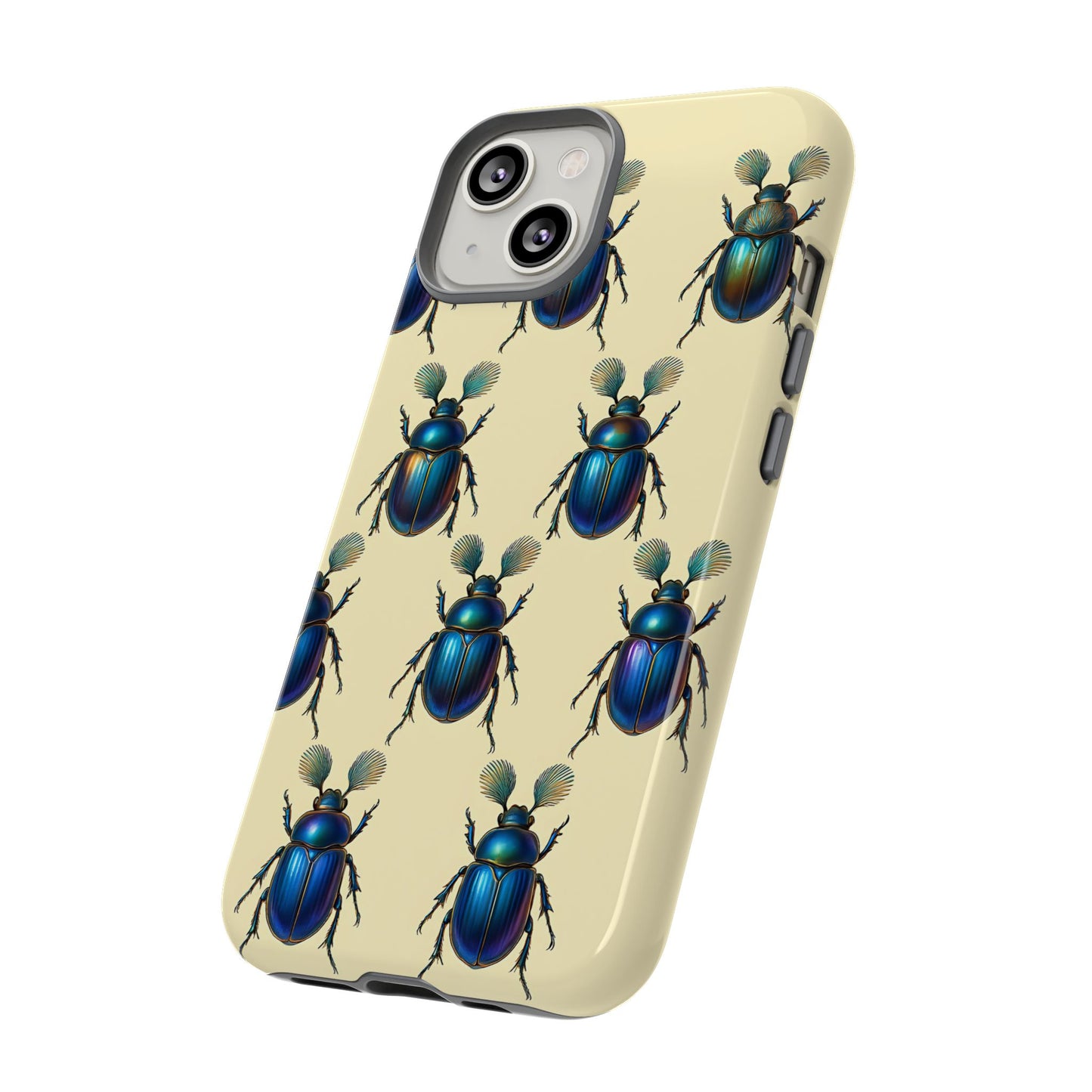 Beetle Tough Phone Case - Nature-Inspired Insect Art, Vintage Bug Pattern Design, Compatible with iPhone, Galaxy, Google