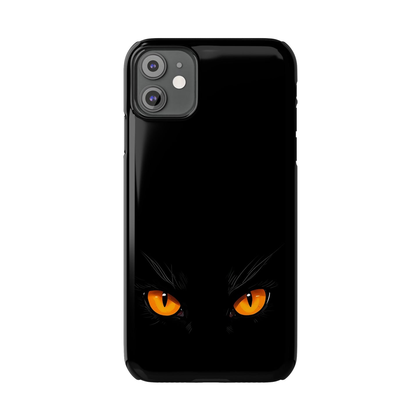 Black Cat Slim Phone Case - Gothic Halloween Aesthetic, Subtle Spookycore Aesthetic, Compatible with iPhone, Galaxy, and Google Phones