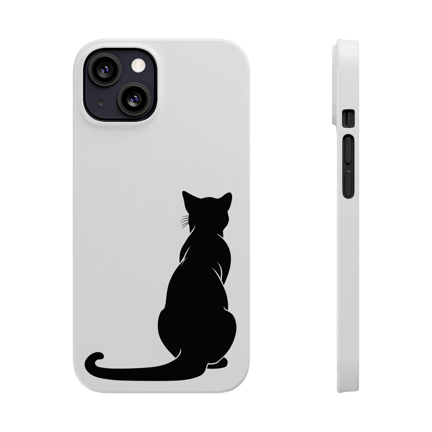 Black Cat Halloween Slim Phone Case Coquette, Creepy Cute Gift for Her, Goth Coquette Spooky Case, Compatible with iPhone, Galaxy, Google