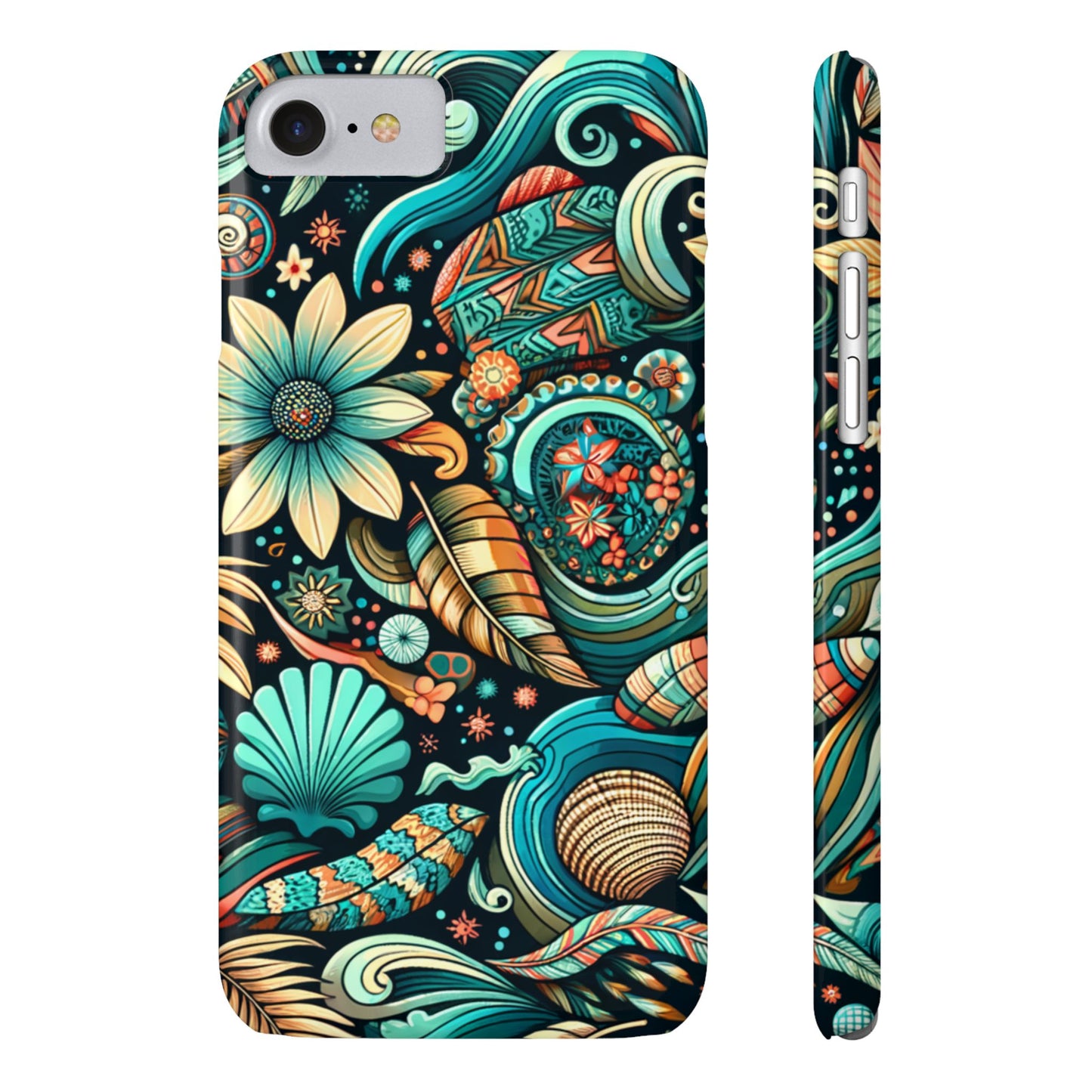 Floral Wave Phone Case - Vibrant Slim Protector, Bohemian Style, Perfect for Gifts, Nature Lovers, Summer Vibes, Eco-Friendly Design