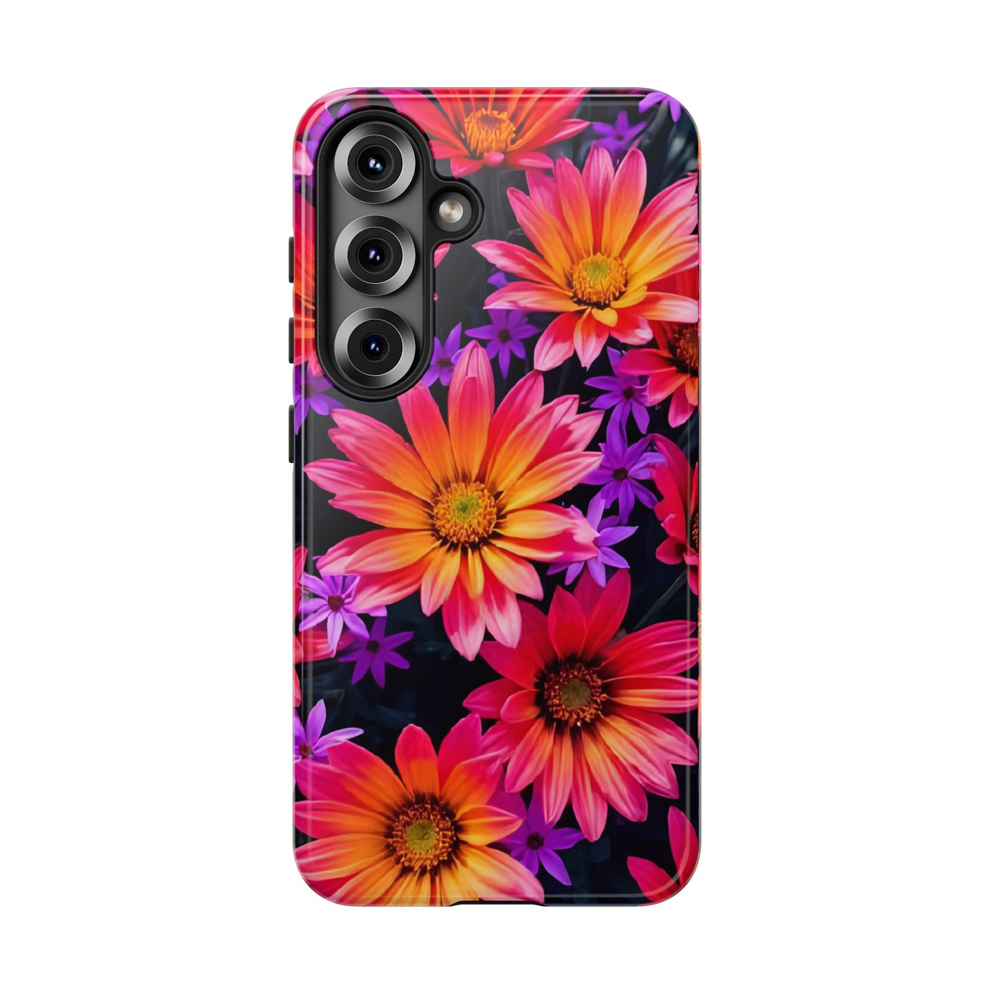 Bold Garden Flower Tough Phone Case - Colorful Floral Print, Bright Botanical Aesthetic, Compatible with iPhone, Galaxy, and Google Phones