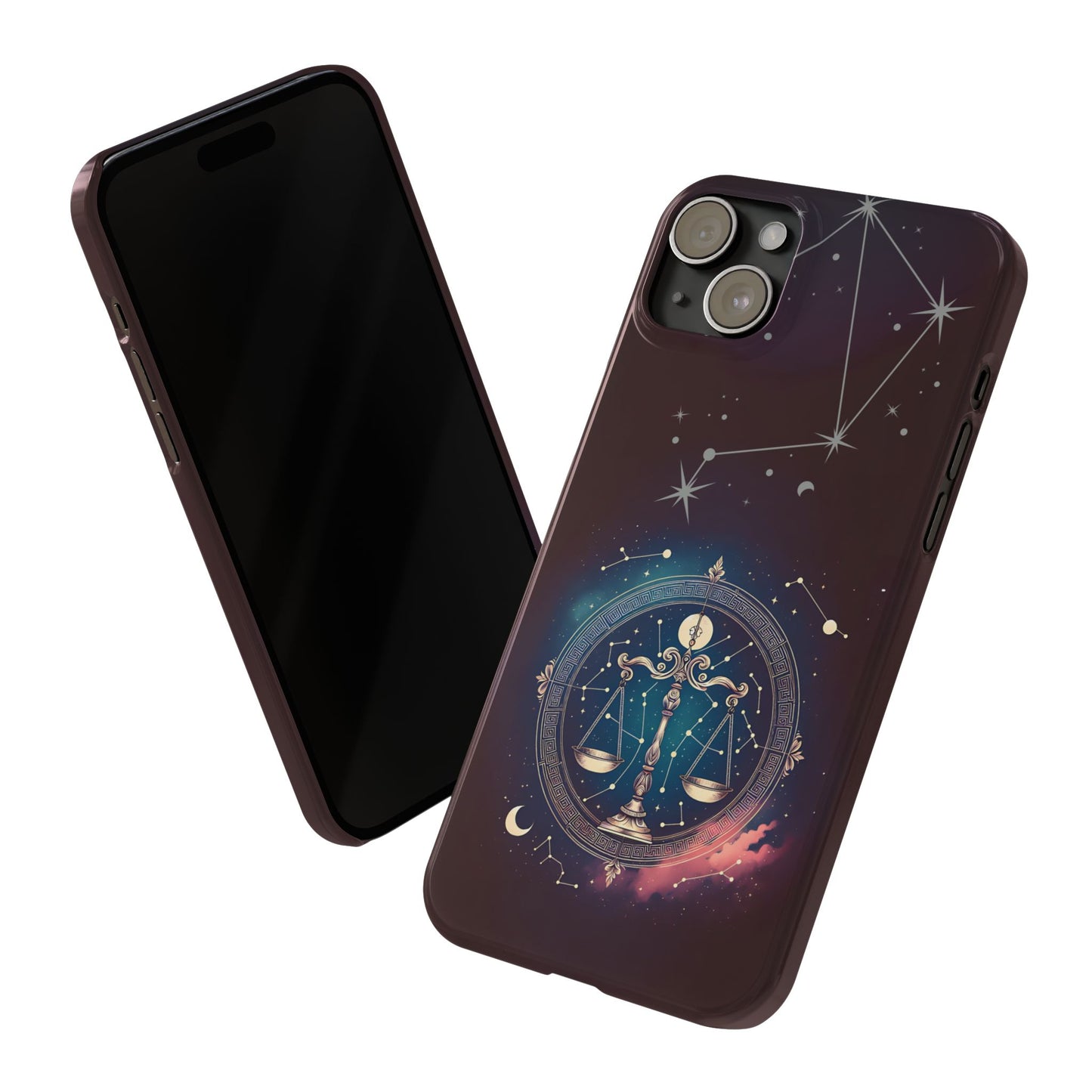 Libra Zodiac Slim Phone Case Astrology Gift for Her, Celestial Star Sign Cover, Birthday Gift, Compatible with iPhone 17, 16, 15, 14, 13, 12, 11