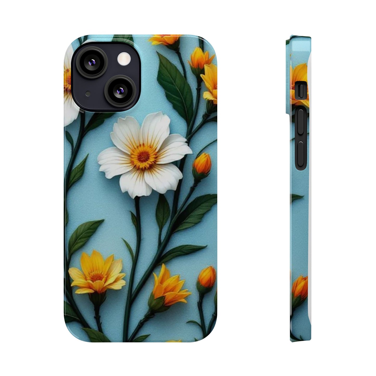 Floral Slim Phone Case, Smartphone Accessories, Gift for Her, Nature Lover Gift, Spring Decor, Cute Phone Cover