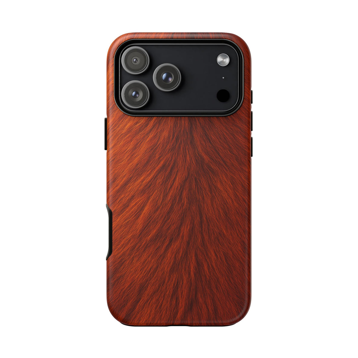 Red Panda Print Tough Phone Case, Animal Print, Protective Faux Skin Style Cover Compatible with iPhone 17, 16, 15, 14, 13, Galaxy, Google