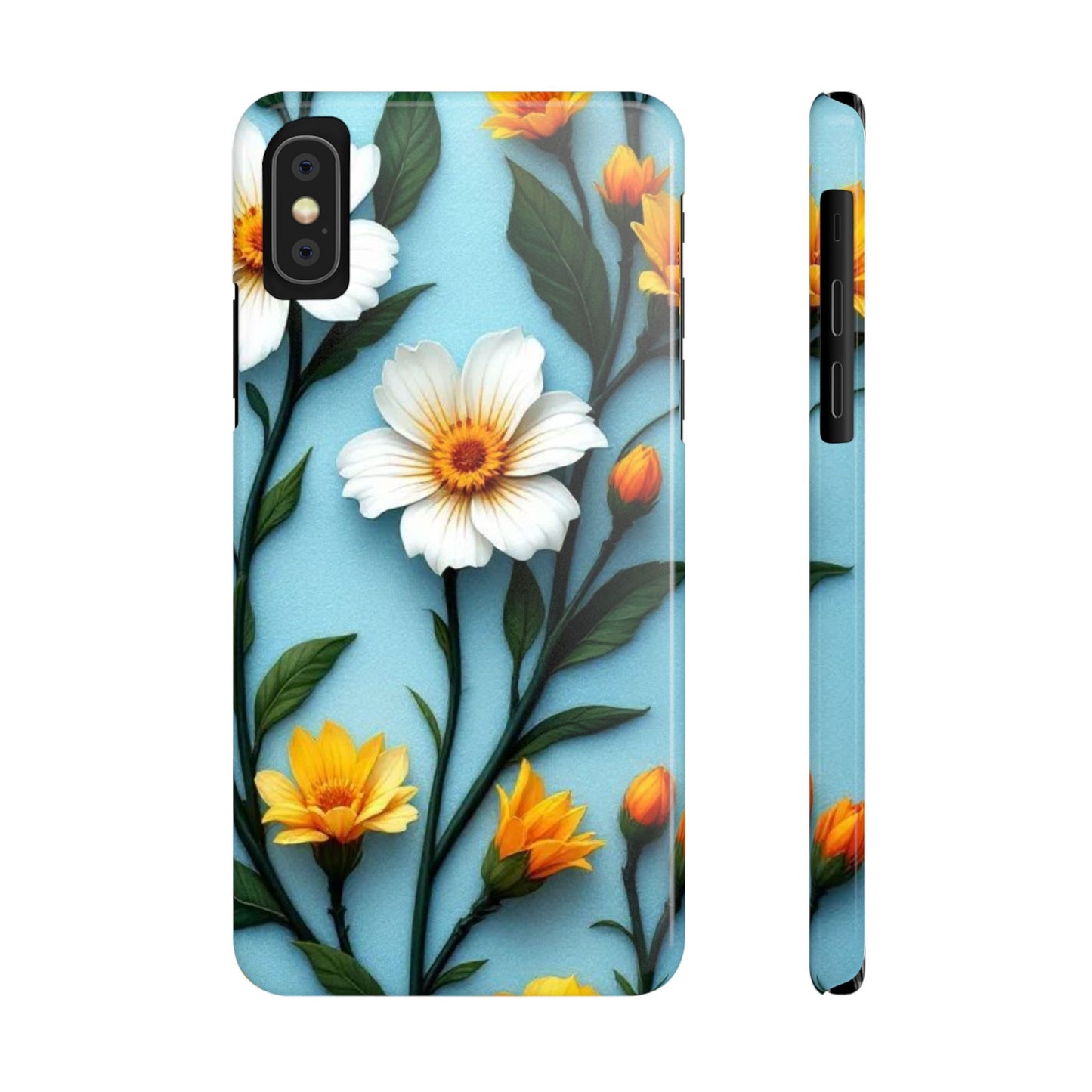 Floral Slim Phone Case, Smartphone Accessories, Gift for Her, Nature Lover Gift, Spring Decor, Cute Phone Cover