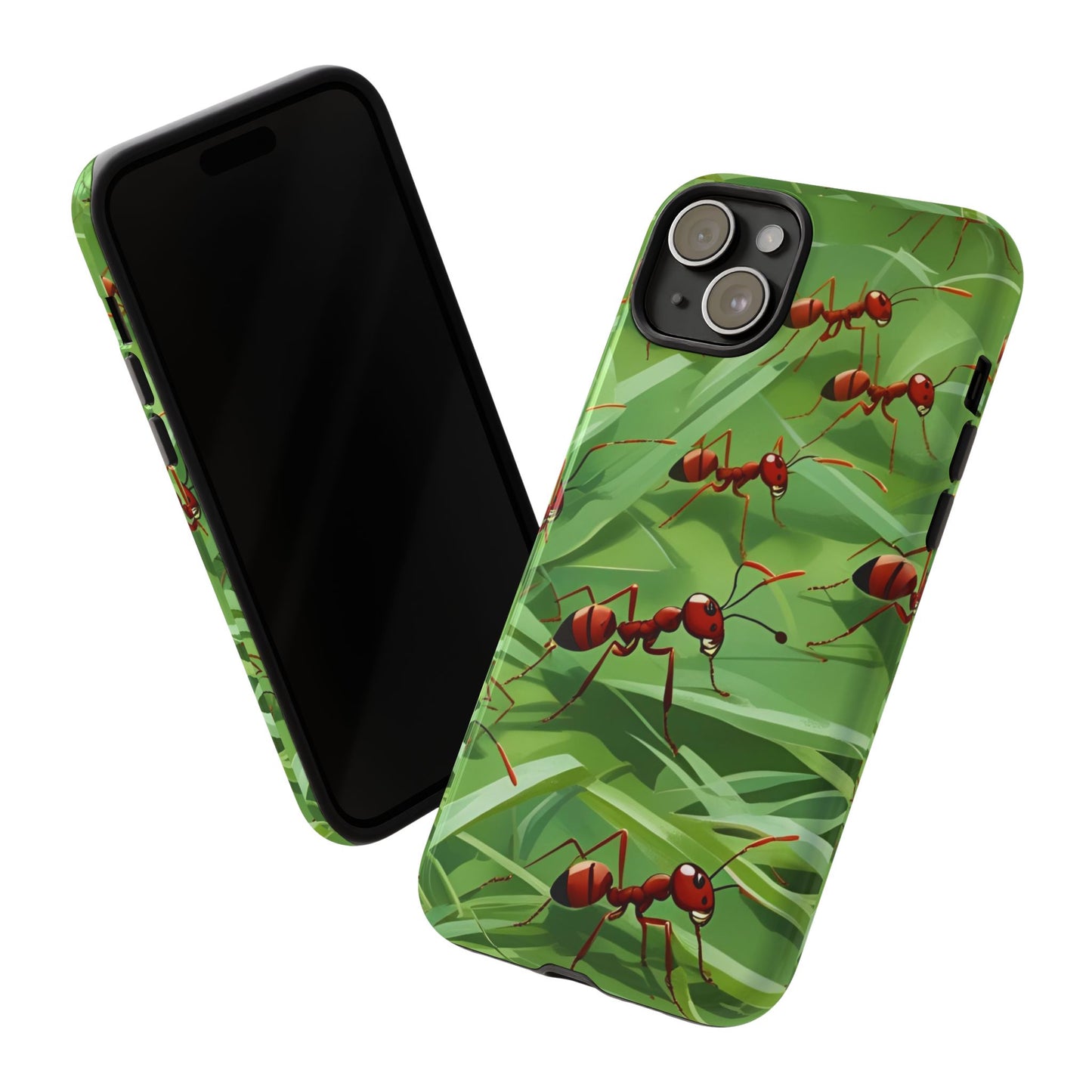 Marching Ant Pattern Tough Phone Case - Realistic Insect Art, Minimalist Nature Aesthetic, Compatible with iPhone, Galaxy, and Google Phones