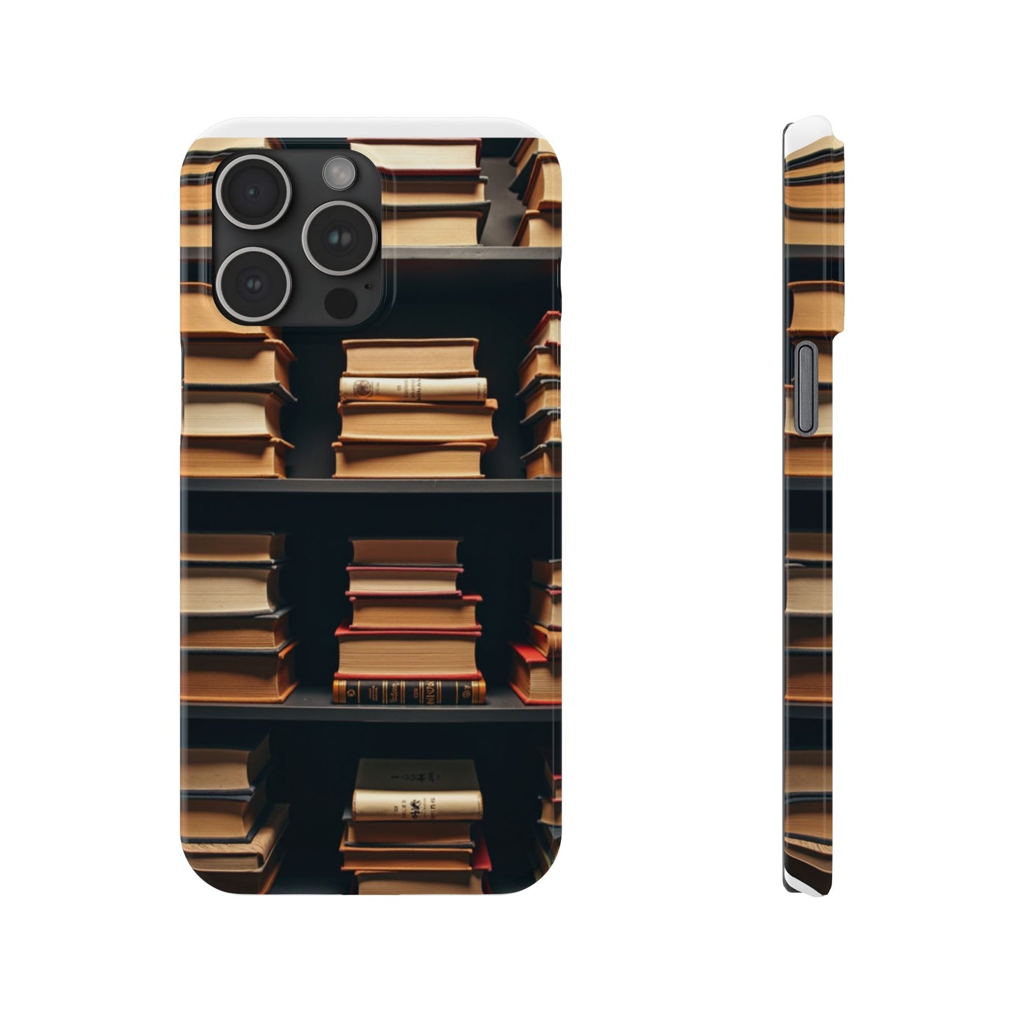 Bookshelf Slim Phone Cases, Literary Gift, Book Lover Accessory, School Supplies, Unique Phone Cover for Readers