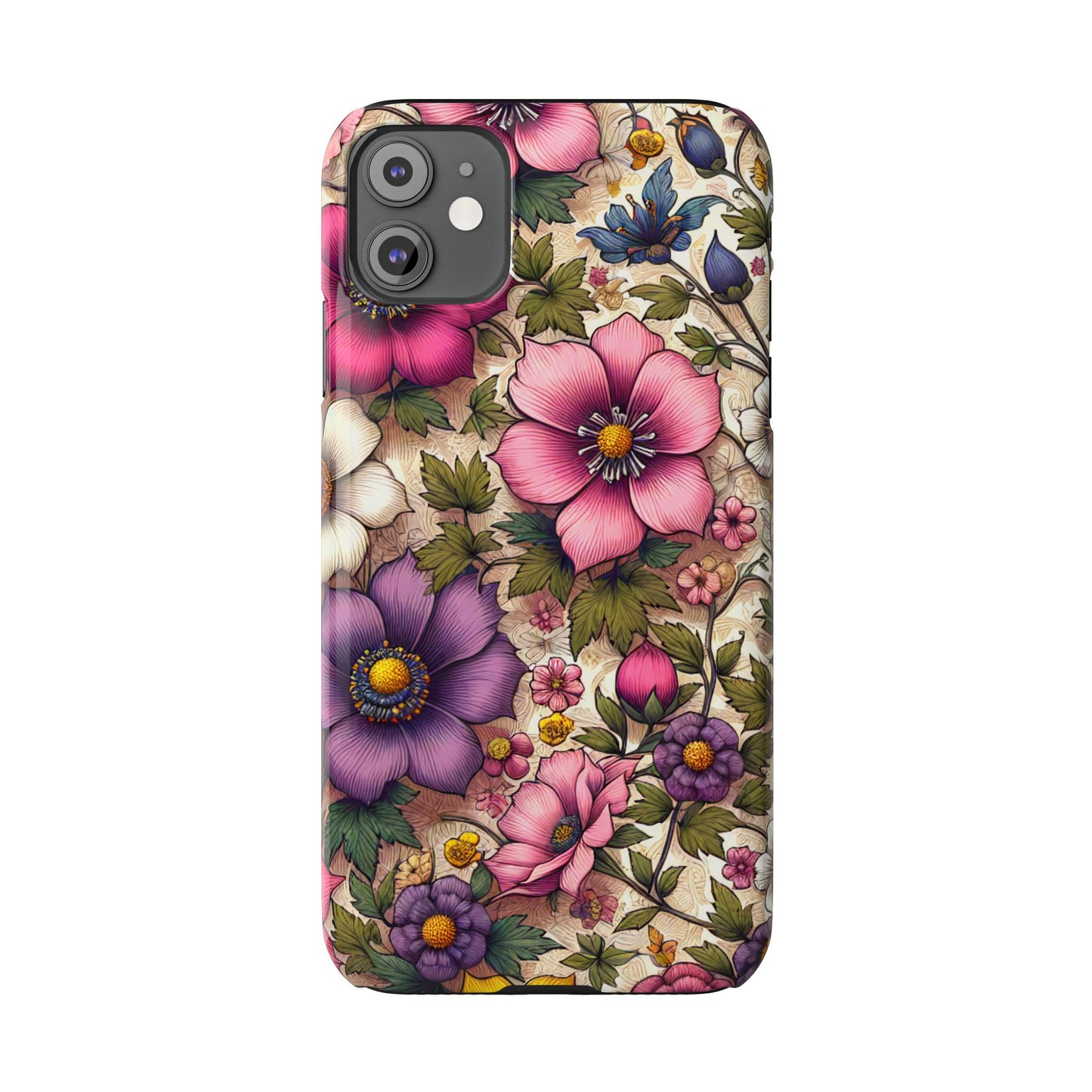 Floral Slim Phone Case - Vibrant Flower Design, Unique Floral iPhone Cover, Flower Phone Case, Gift for Her, Stylish Accessories