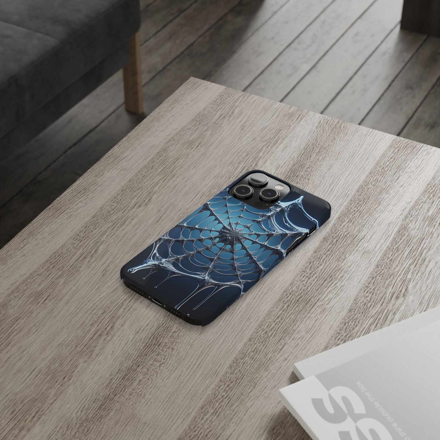 Spider Web Slim Phone Case - Artistic Design for Halloween, Unique Gift, Phone Accessories, Trendy Tech Style, Eco-Friendly Case