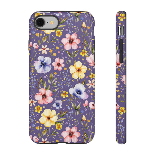 Watercolor Wildflower Phone Case - Colorful Cottagecore Floral Pattern, Vibrant Tough Phone Case, Compatible with iPhone, Galaxy, Google