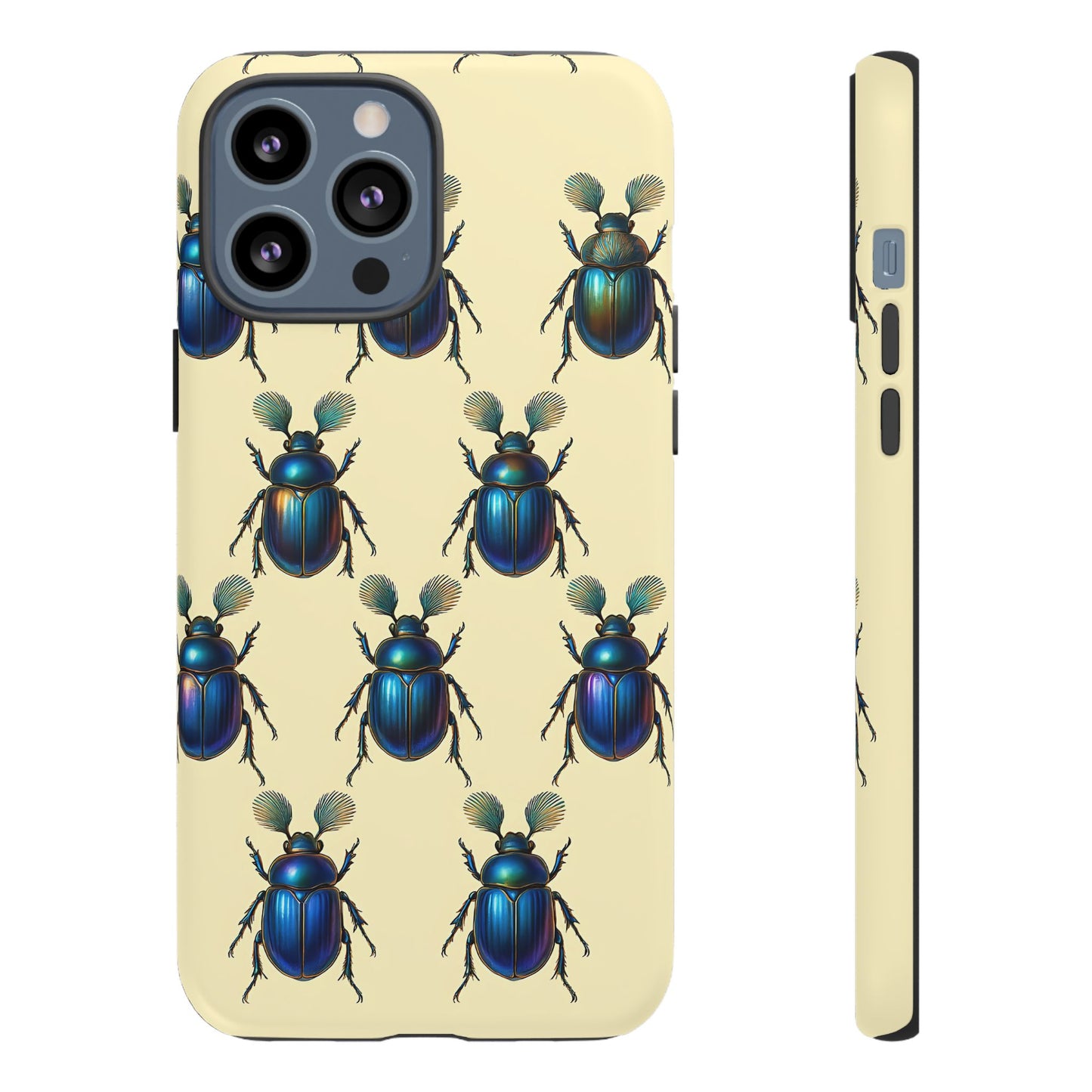 Beetle Tough Phone Case - Nature-Inspired Insect Art, Vintage Bug Pattern Design, Compatible with iPhone, Galaxy, and Google Phones
