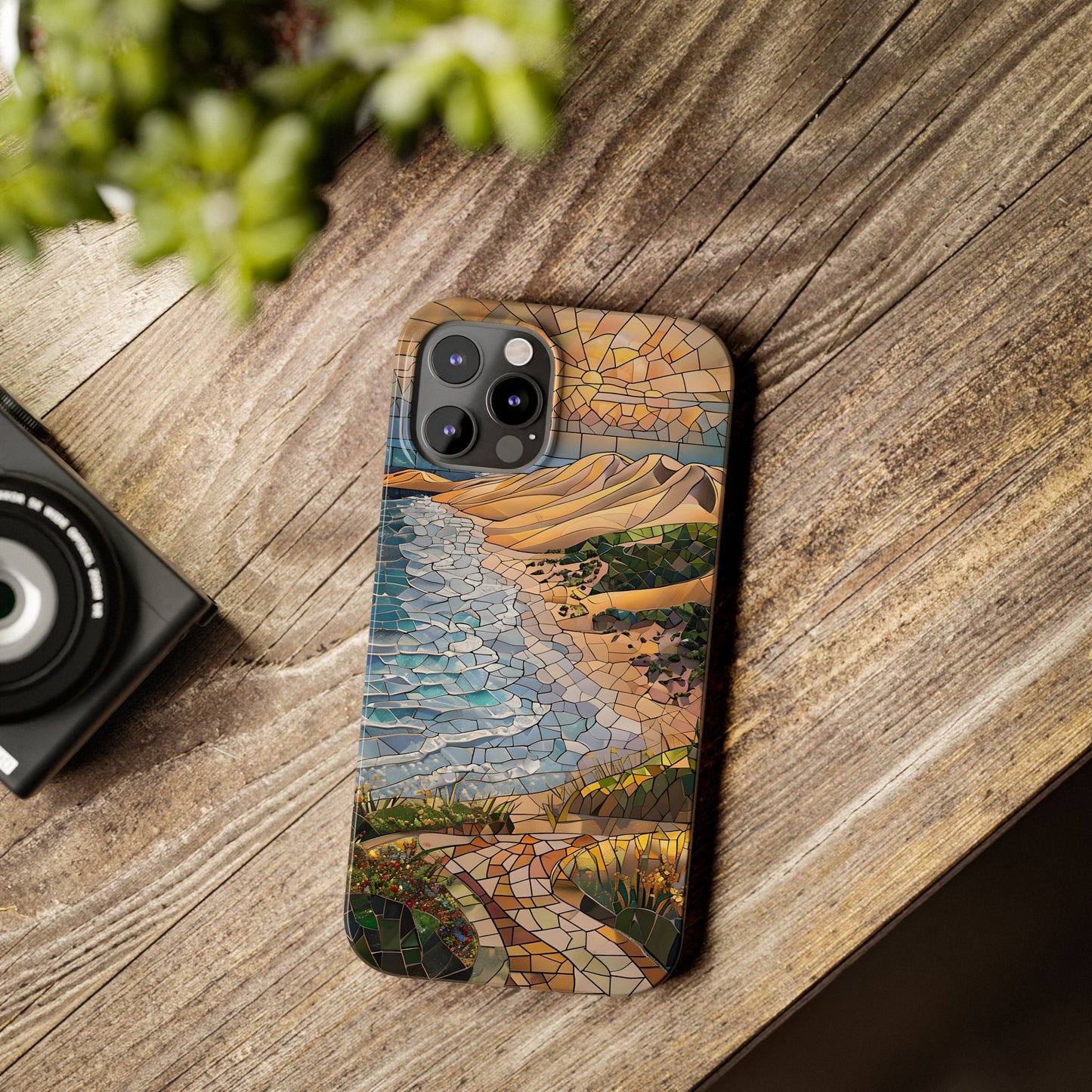 Indiana Dunes National Park Michigan Slim Phone Case, Mosaic Phone Case, East U.S. Nature Art, Coastal Chic, Ocean Lovers, Nature Inspired