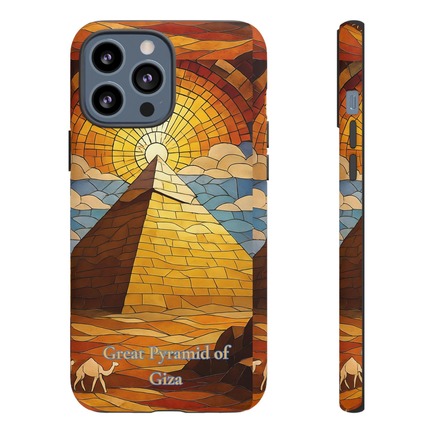 Great Pyramid of Giza Tough Phone Case - Ancient Egypt Aesthetic, World Wonder Art Design, Compatible with iPhone, Galaxy, and Google Phones