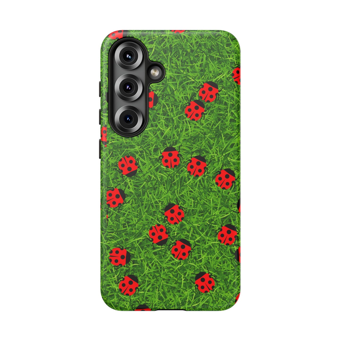 Ladybug Tough Phone Case - Cute Insect Aesthetic, Nature Pattern Art Design, Compatible with iPhone, Galaxy, and Google Phones