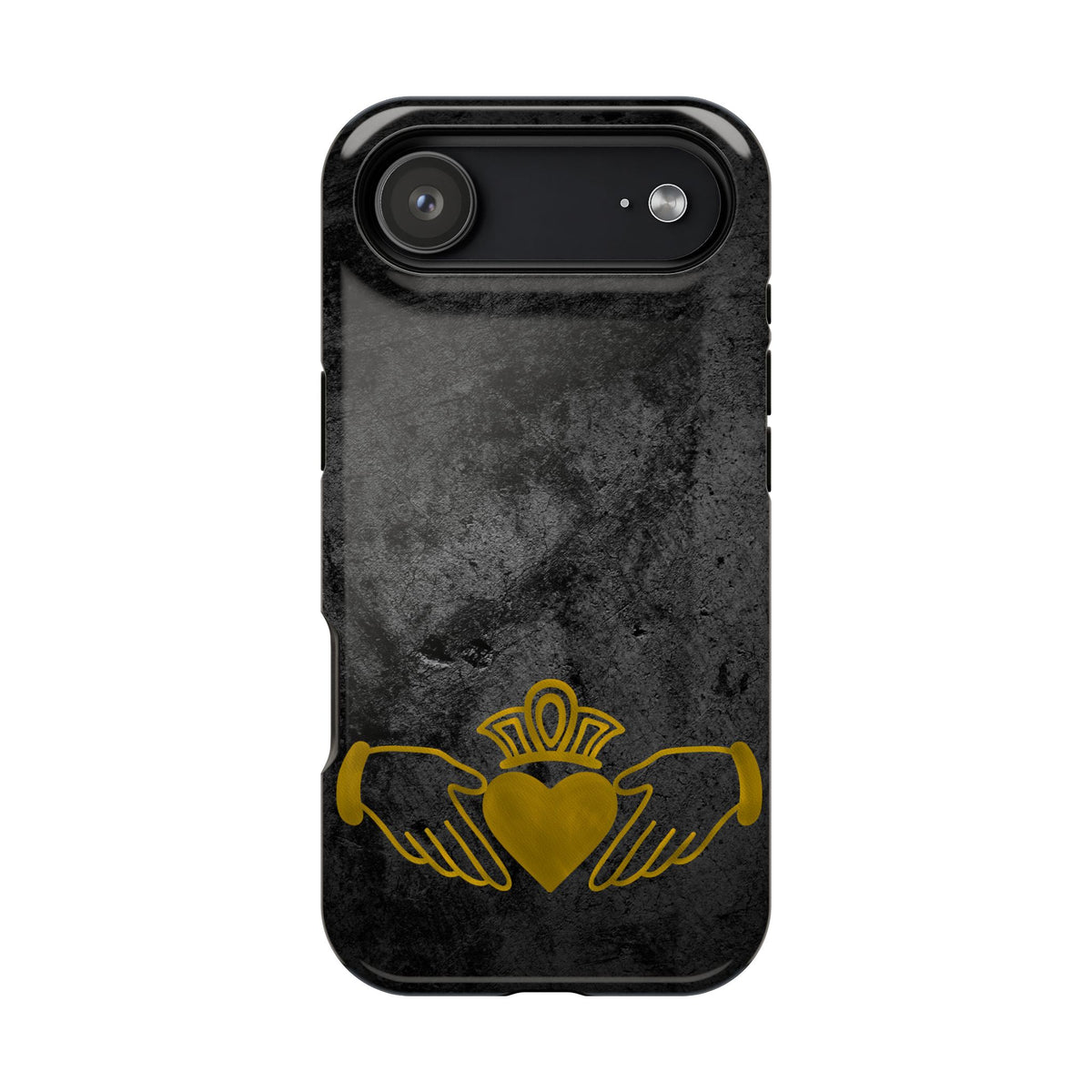 Claddagh Magnetic Phone Case Irish Symbol Ring Black Gold Design Love Loyalty Friendship Compatible with iPhone 17 16 15 14 13