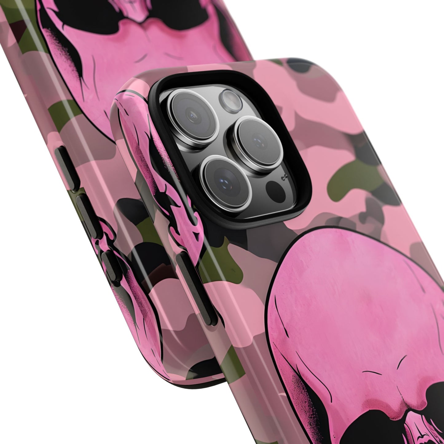 Skeleton Lovers Tough Phone Case - Pink Spooky Style, Pastel Goth Aesthetic, Compatible with iPhone, Galaxy, and Google Phones