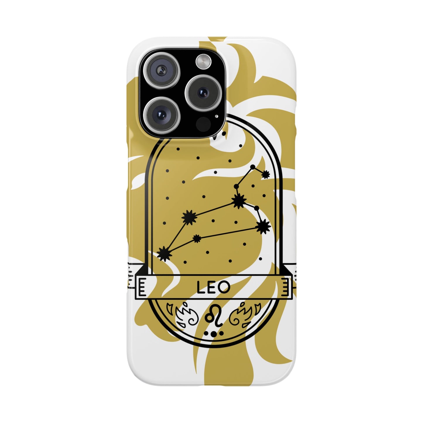 Leo Zodiac Slim Phone Case, Astrology Gift for Her, Celestial Star Sign Cover, Compatible with iPhone 17, 16, 15, 14, 13, 12, 11