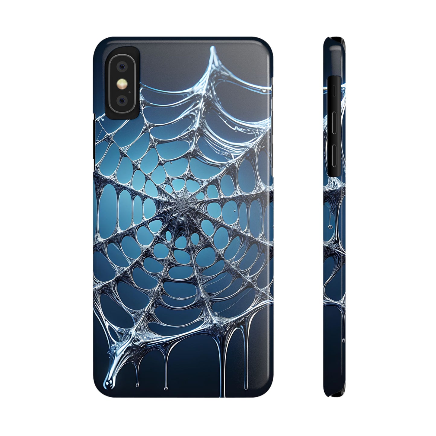 Spider Web Slim Phone Case - Artistic Design for Halloween, Unique Gift, Phone Accessories, Trendy Tech Style, Eco-Friendly Case