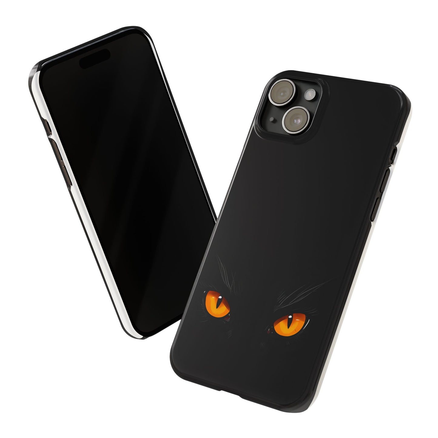 Black Cat Slim Phone Case - Gothic Halloween Aesthetic, Subtle Spookycore Aesthetic, Compatible with iPhone, Galaxy, and Google Phones