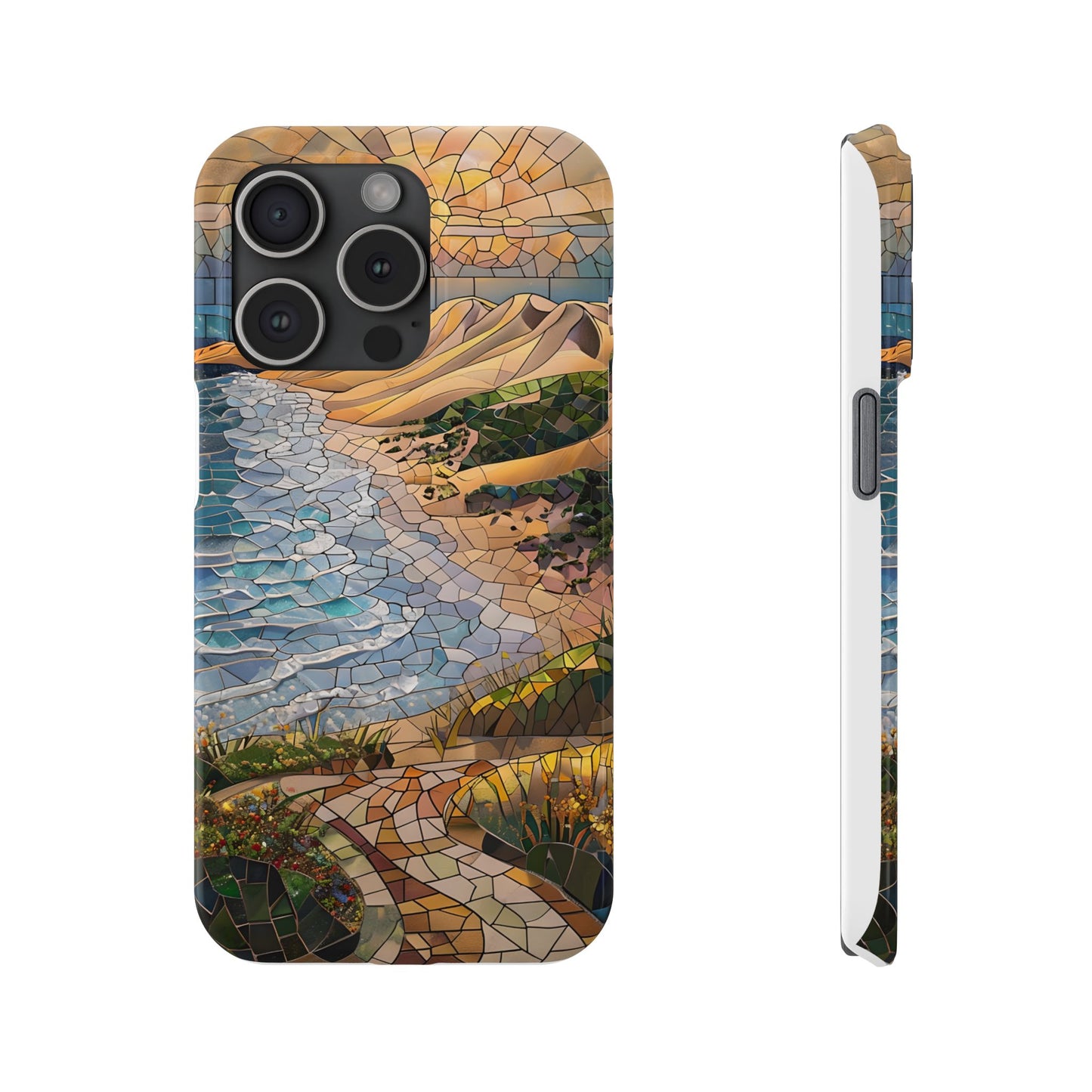 Indiana Dunes National Park Michigan Slim Phone Case, Mosaic Phone Case, East U.S. Nature Art, Coastal Chic, Ocean Lovers, Nature Inspired