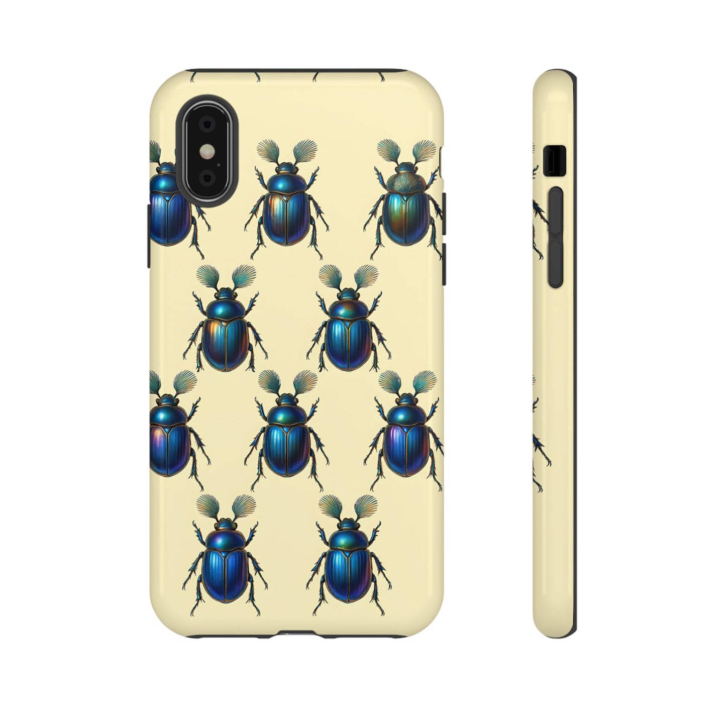 Beetle Tough Phone Case - Nature-Inspired Insect Art, Vintage Bug Pattern Design, Compatible with iPhone, Galaxy, and Google Phones