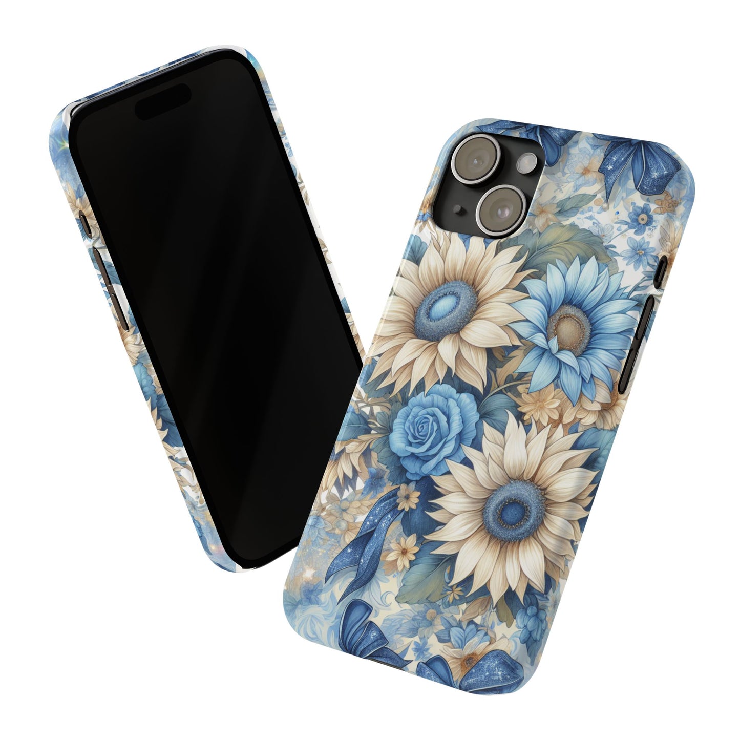 Floral Slim Phone Cases - Vibrant Sunflower Design, Flower Phone Cover, Aesthetic Gift, Spring Accessory, Nature Lover's Essential
