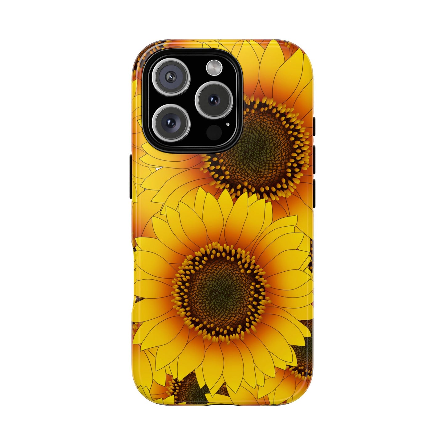 Sunflower Aesthetic Tough Phone Case - Bright Floral Art, Bold Yellow Sunflower Design, Compatible with iPhone, Galaxy, and Google Phones
