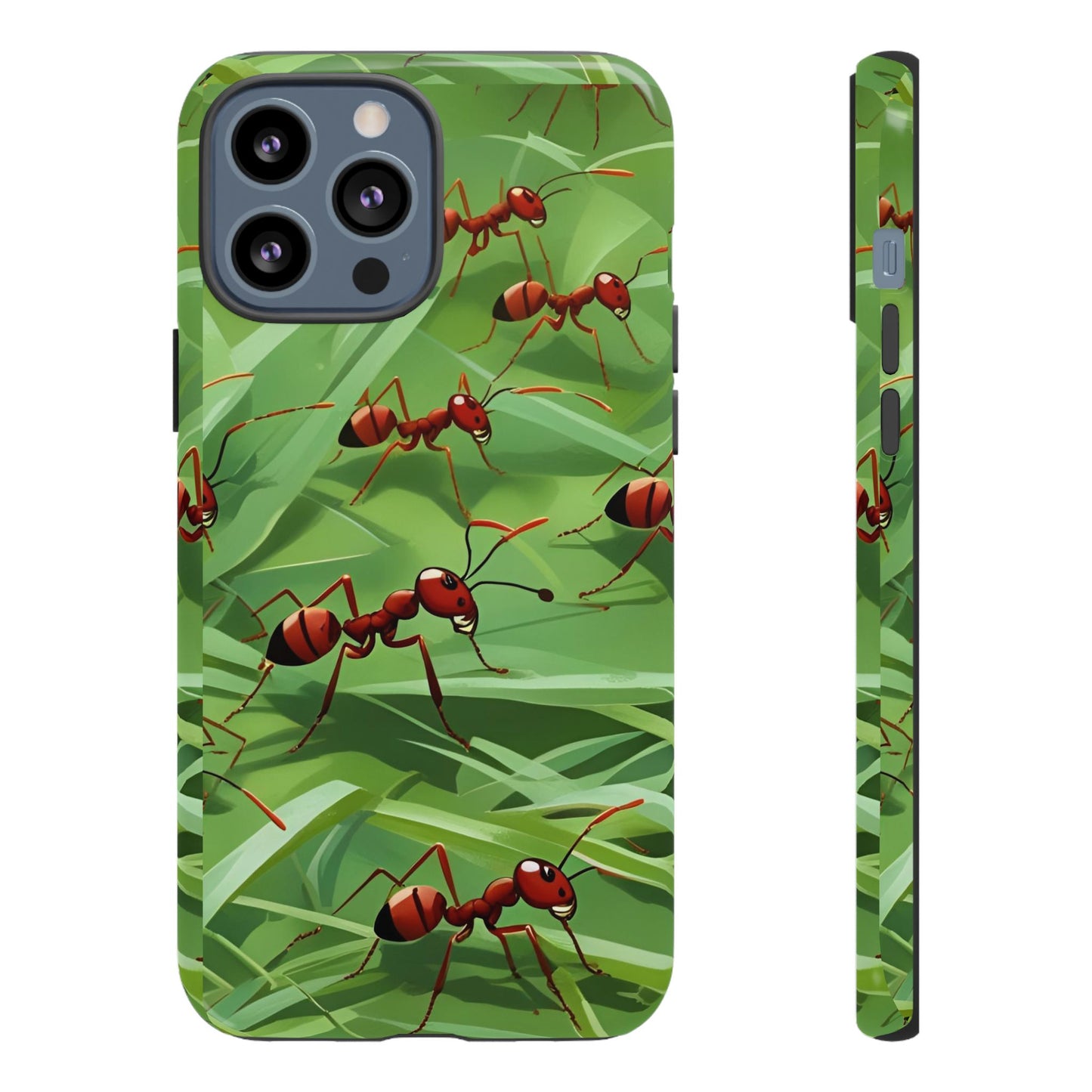 Marching Ant Pattern Tough Phone Case - Realistic Insect Art, Minimalist Nature Aesthetic, Compatible with iPhone, Galaxy, and Google Phones