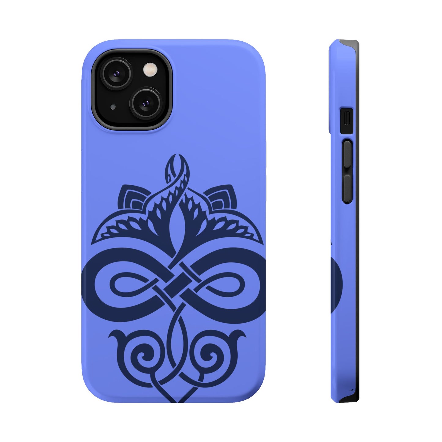 Celtic Knot Slim Phone Case, Blue Pattern Phone Cover, Irish Heritage Art Design, Compatible with iPhone 17, 16, 15, 14, 13