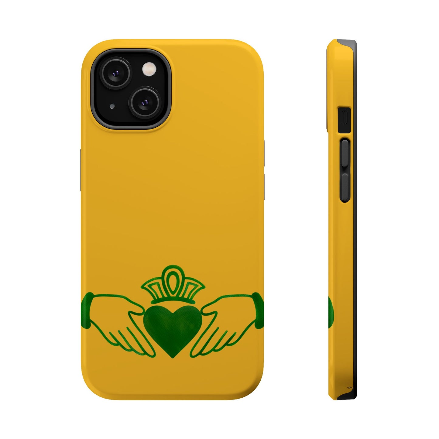 Irish Claddagh Magnetic Phone Case, Gold and Green Design Phone Cover, Ireland Art, Compatible with iPhone 17, 16, 15, 14, 13