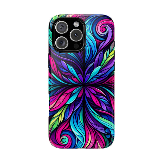 Colorful Kaleidoscope Stained Glass Phone Case - Tough Protective Gift for Her, fits iPhone 16 plus pro max 15 14 13 12 11 X Samsung, Pixel