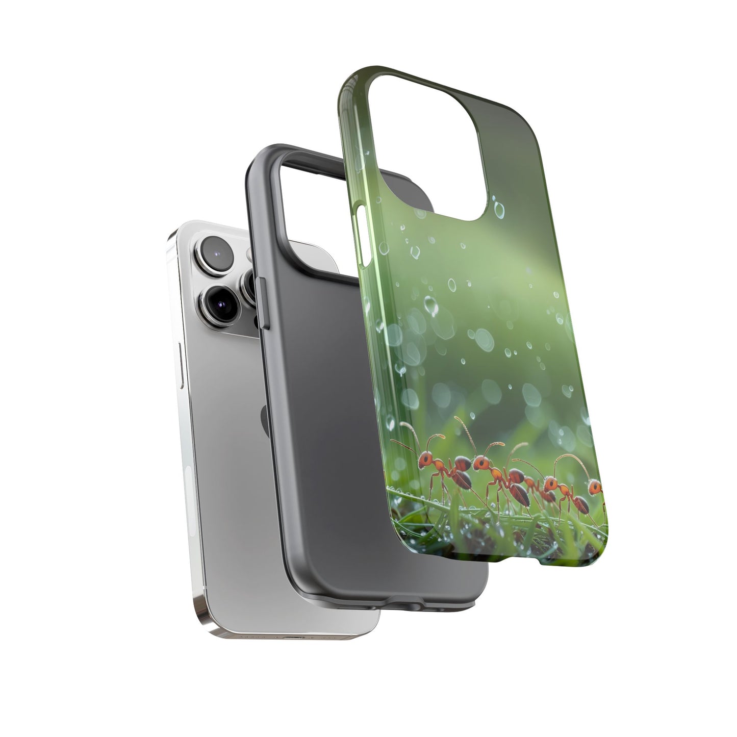 Marching Ant Pattern Tough Phone Case - Realistic Insect Art, Minimalist Nature Aesthetic, Compatible with iPhone, Galaxy, and Google Phones